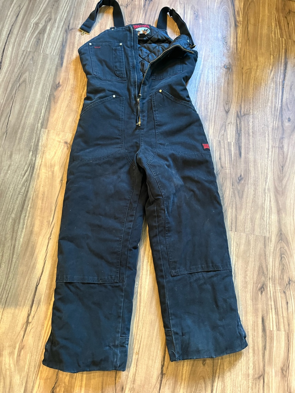 Tough Duck Insulated Black Cargo Bib Overalls - Men's Work Bib Medium